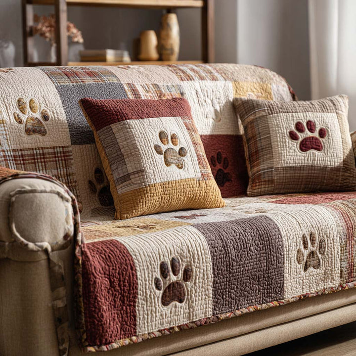 Adorable Paw Quilted Sofa Cover NCU0NT11185