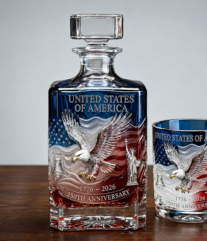 American Eagle 250th Anniversary Whisky Decanter & Glass Set
