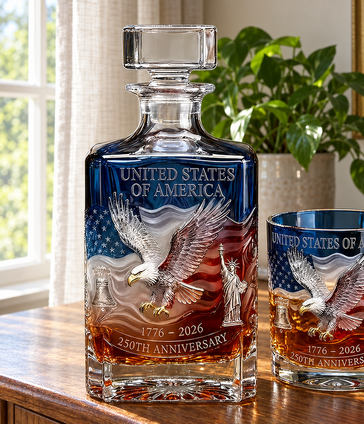 American Eagle 250th Anniversary Whisky Decanter & Glass Set