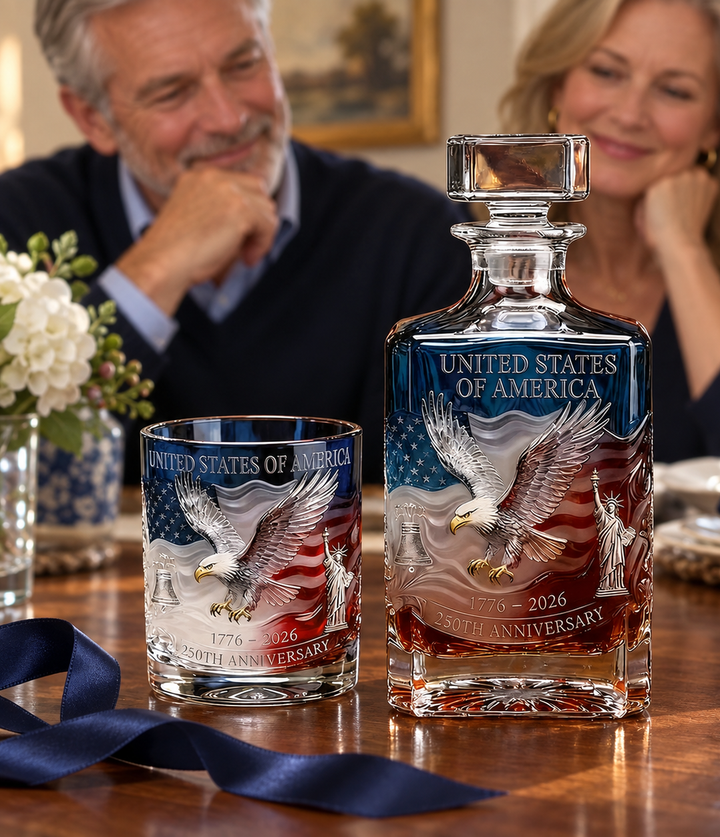 American Eagle 250th Anniversary Whisky Decanter & Glass Set