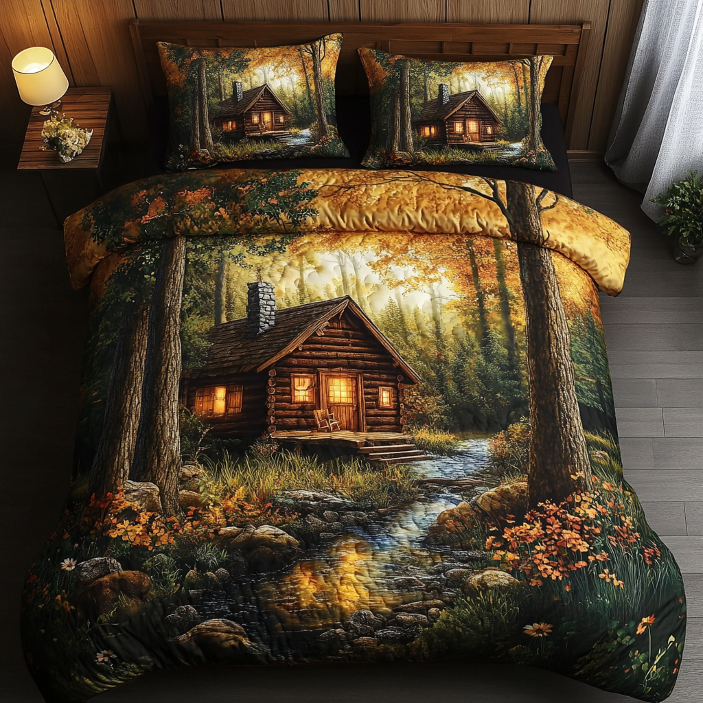Forest 3-Piece Quilted Bedding Set NCU0VT179