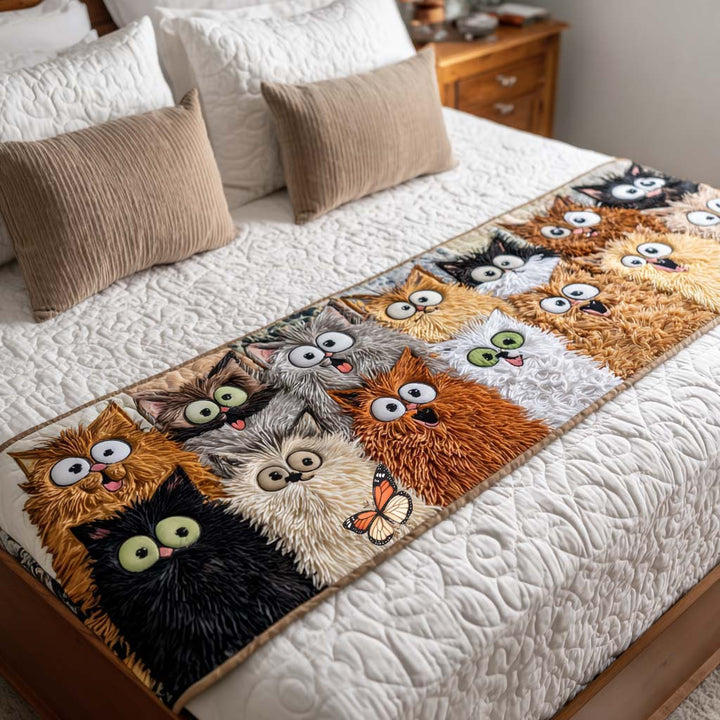 Funny Cats Quilted Bed Runner NCU0NT9937