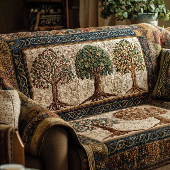 Tree Of Life Quilted Sofa Cover NCU0VT364