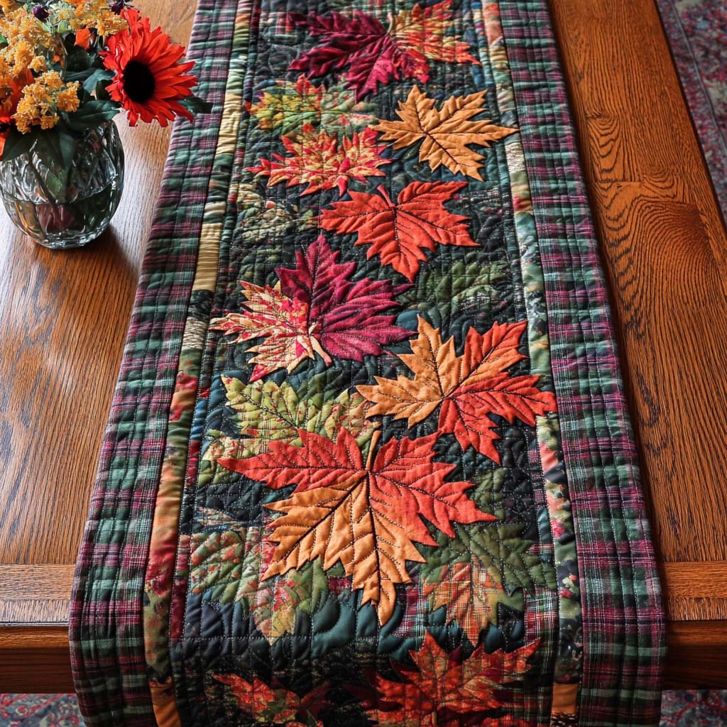 Joyful Maple Stroll Quilted Table Runner NCU0NT8405