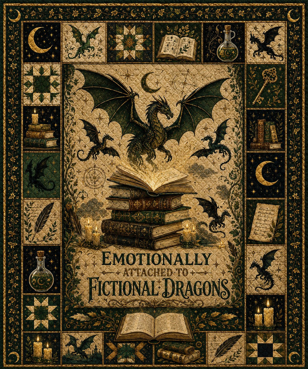 Fourth Wing Dragon Rider Quilt, Fantasy Romance Bookish Gift