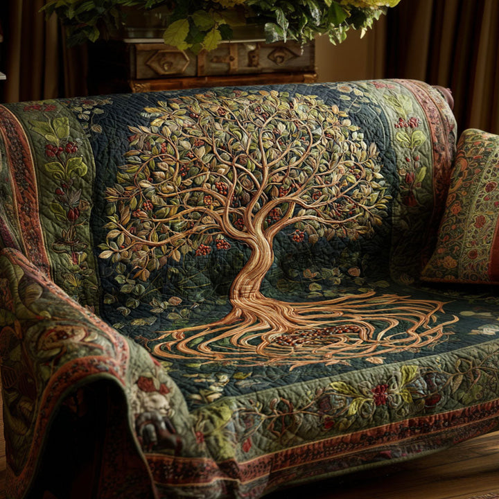 Tree Of Life Quilted Sofa Cover NCU0VT364