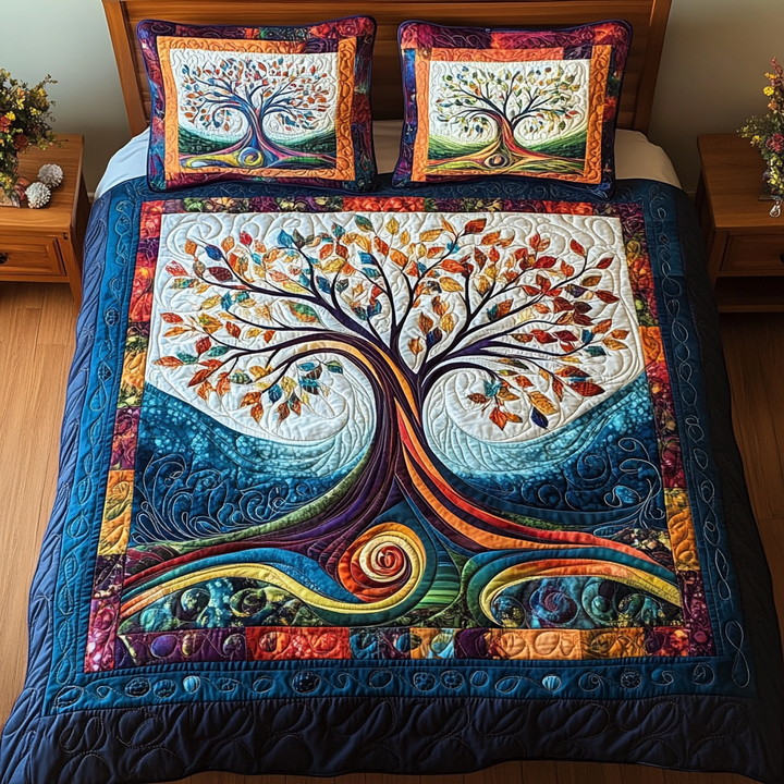 Tree Of Life 3-Piece Quilted Bedding Set NCU0VT71