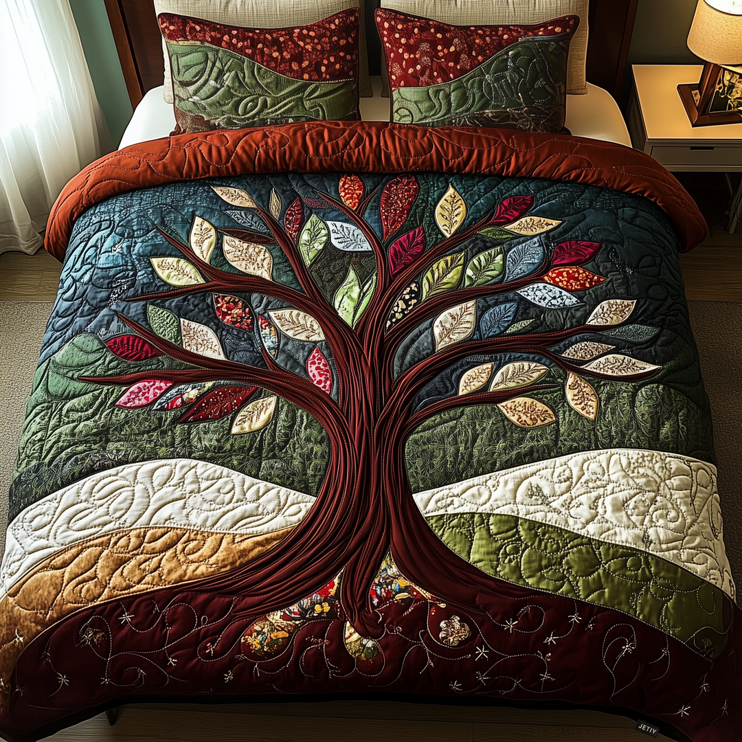 Tree Of Life 3-Piece Quilted Bedding Set NCU0VT70