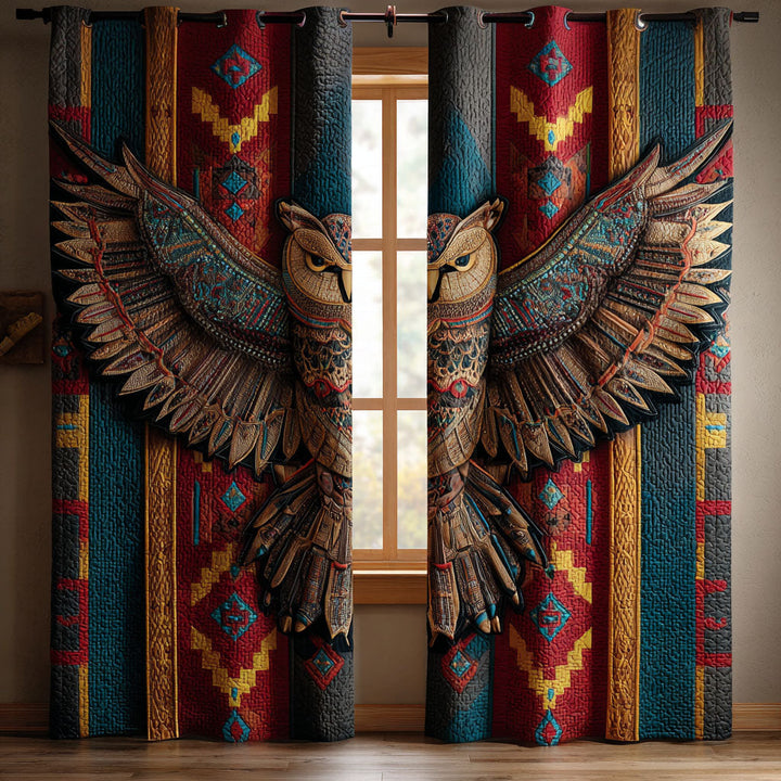 Owl Watch Quilted Curtains NCU0DK11753