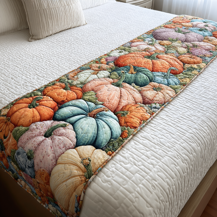 Pumpkin Charm Quilted Bed Runner NCU0DK9298