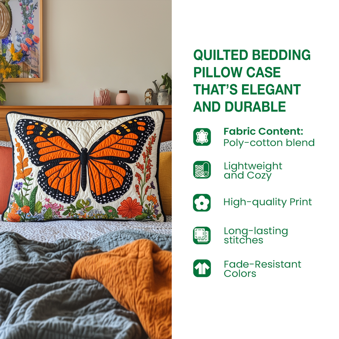 Autumn Golden Glow Quilted Bedding Pillow Case NCU0NT8852