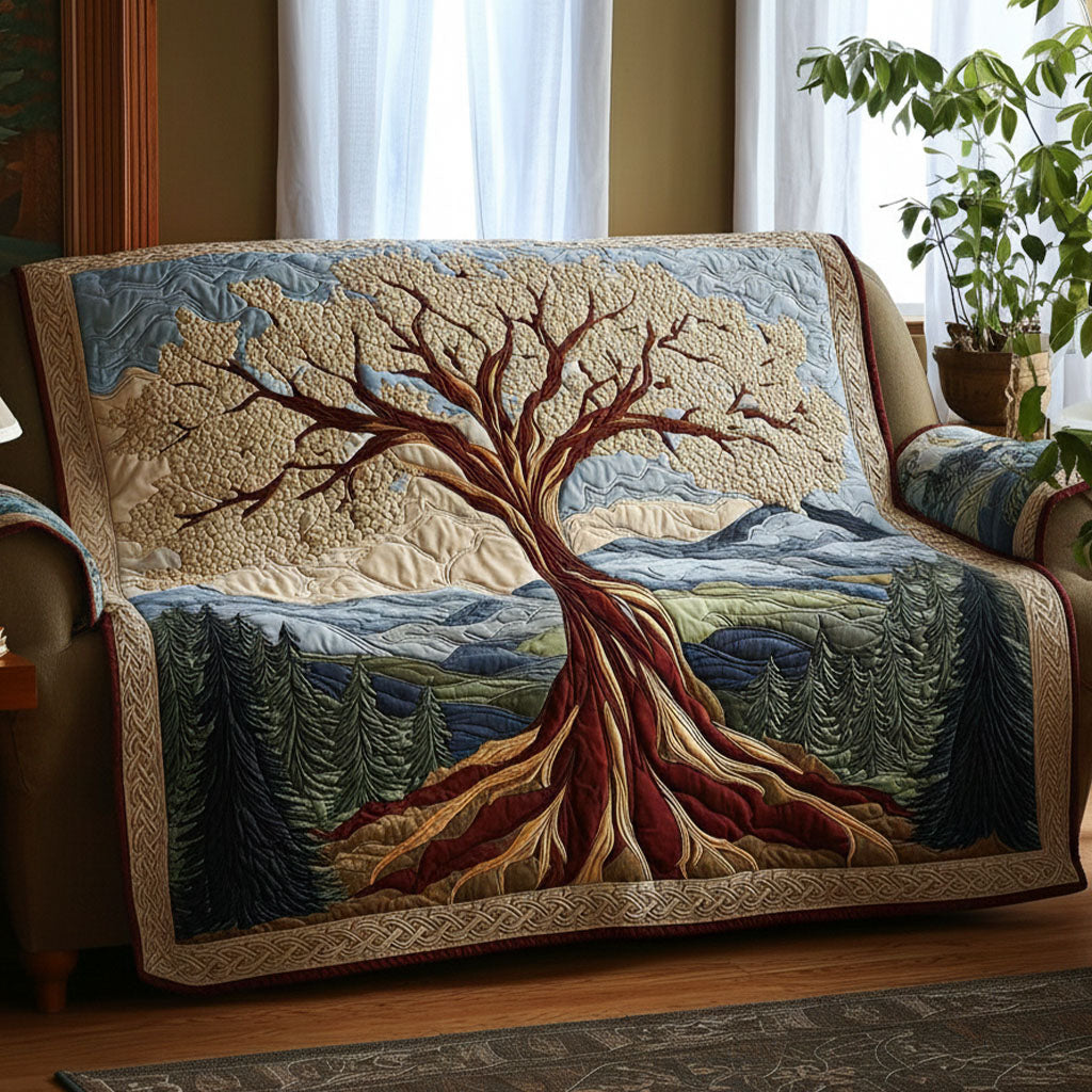 Tree Of Life Quilted Sofa Cover NCU0VT364