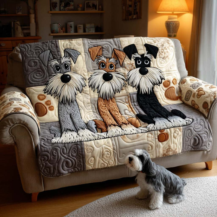 Schnauzer Spirit Quilted Sofa Cover NCU0NT11475