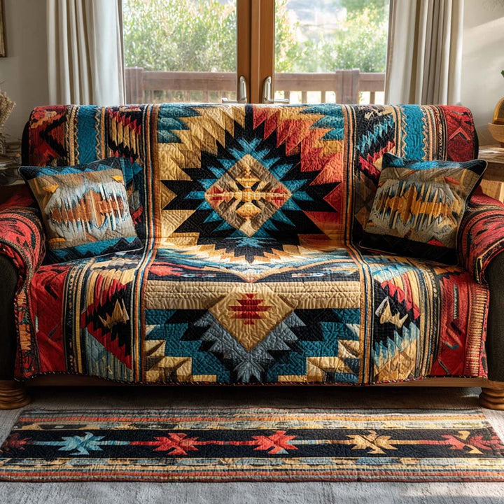 Southwestern Starburst Quilted Sofa Cover NCU0XD1830
