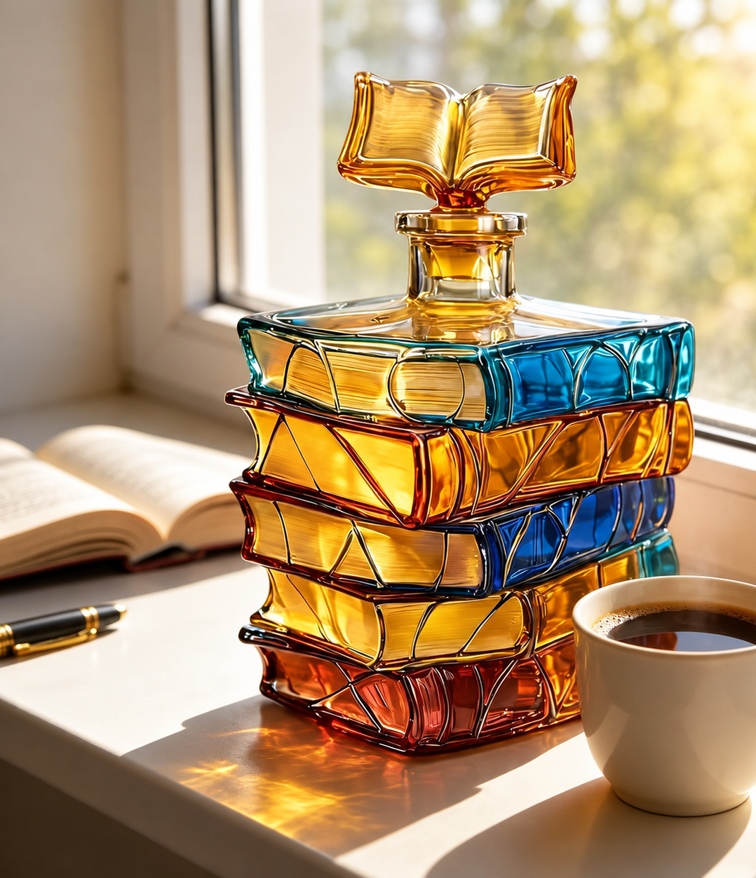 Stack of Books Whisky Decanter