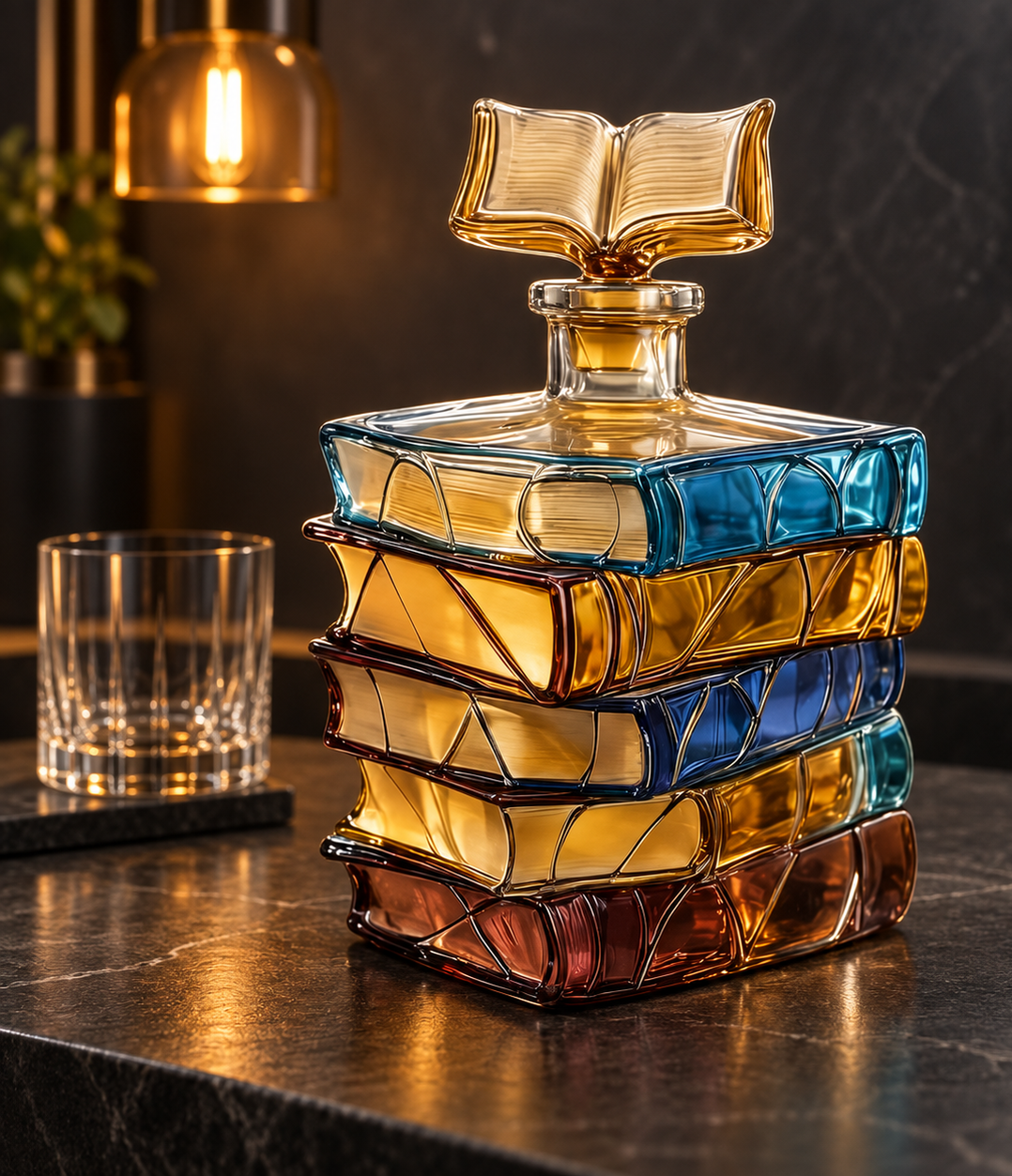 Stack of Books Whisky Decanter