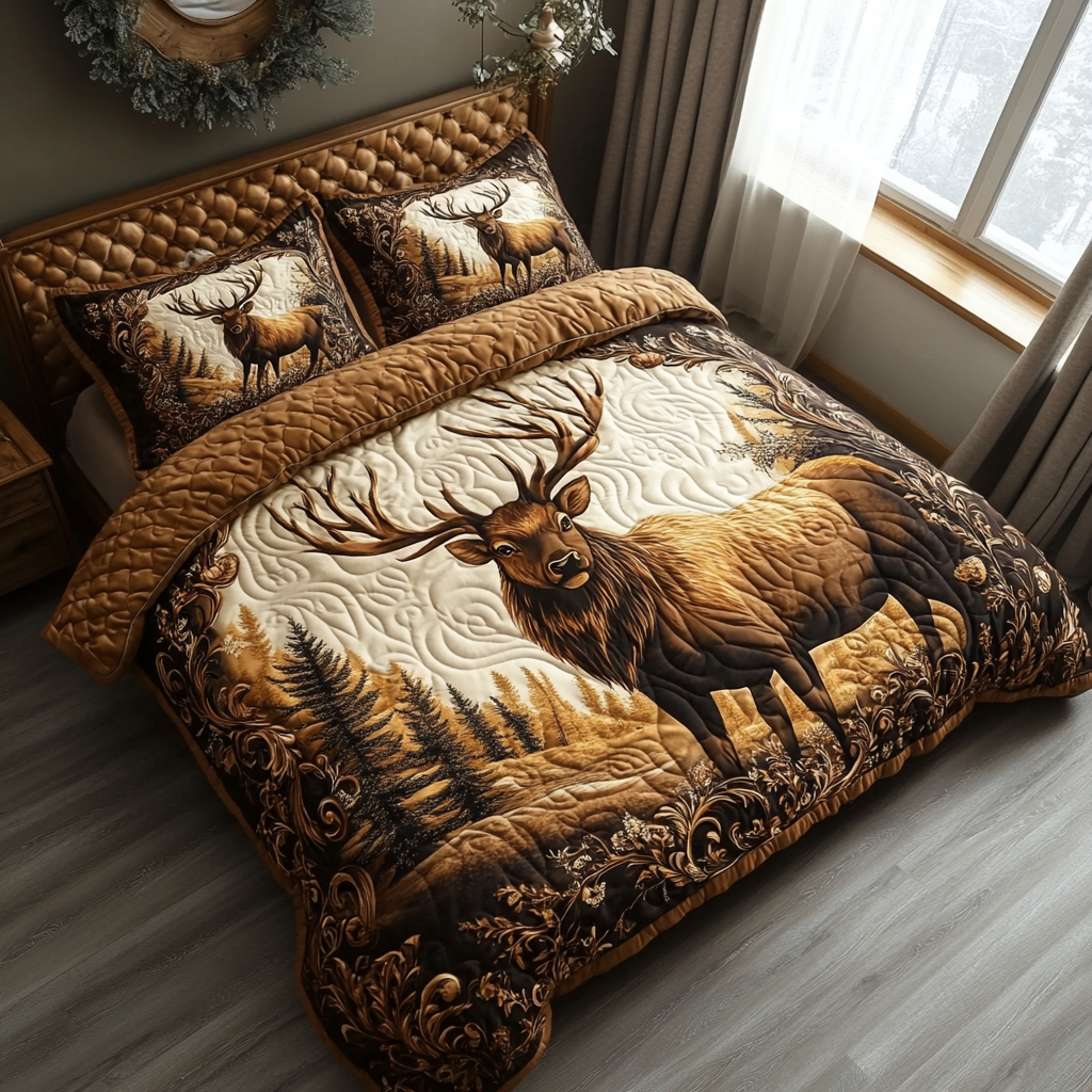 Elk 3-Piece Quilted Bedding Set NCU0VT93