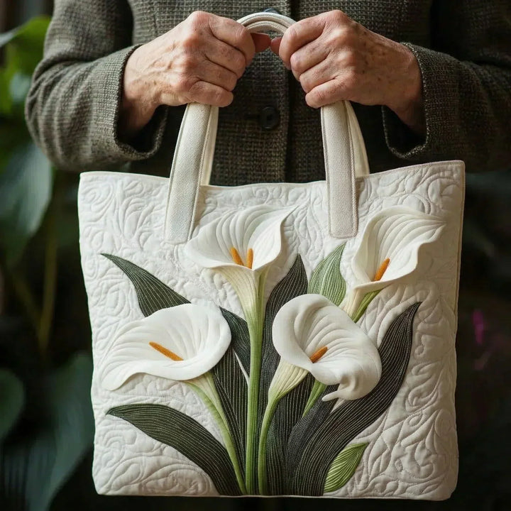 Handcrafted Bag | White Lilies Flowers